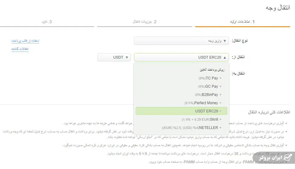 واریز و برداشت در بروکر آلپاری