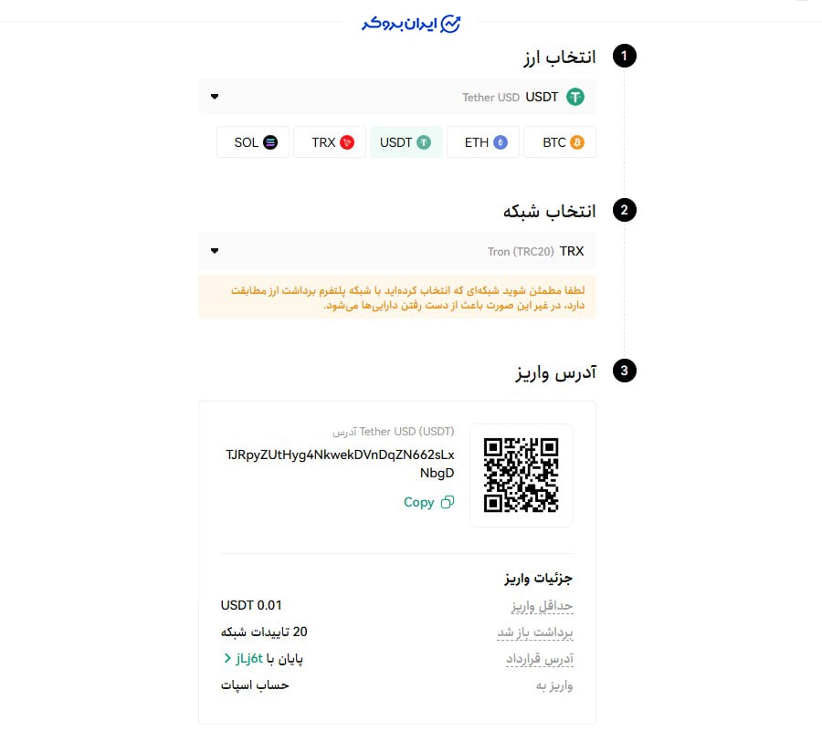 واریز ارز دیجیتال به کوین لوکالی