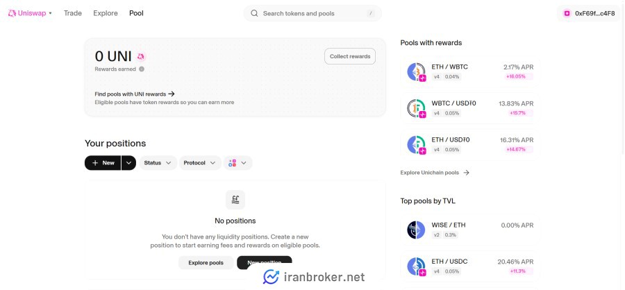 استخر نقدینگی صرافی Uniswap