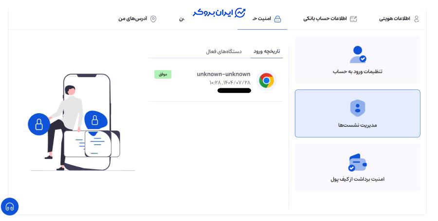 امنیت حساب کاربری در ایرانیکارت