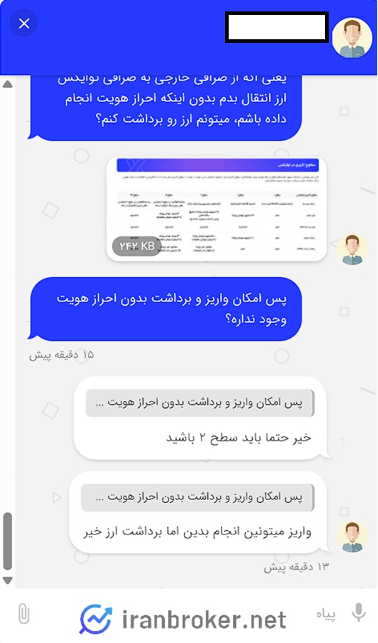 عدم واریز و برداشت بدون احراز هویت در توایکس