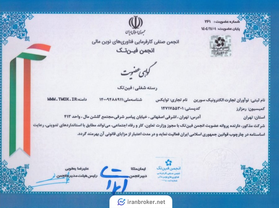 عضویت صرافی توایکس در انجمن فین تک