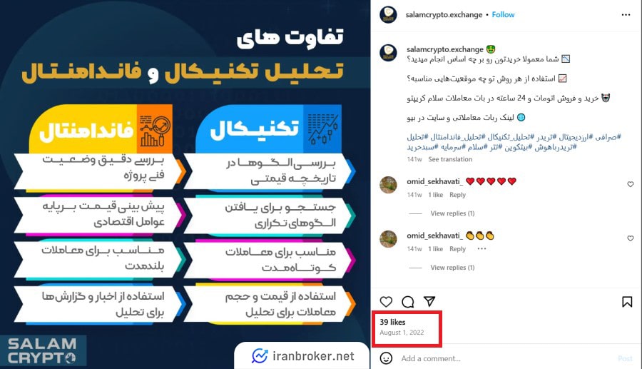 صفحه اینستاگرام سلام کریپتو