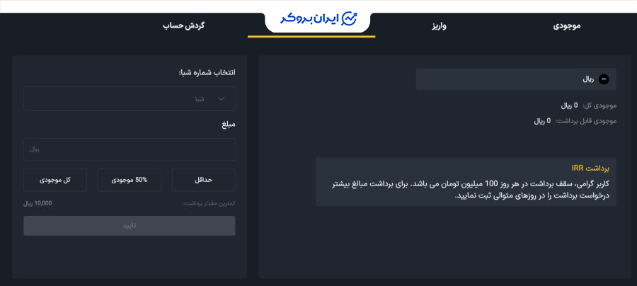 برداشت ریالی در مزدکس