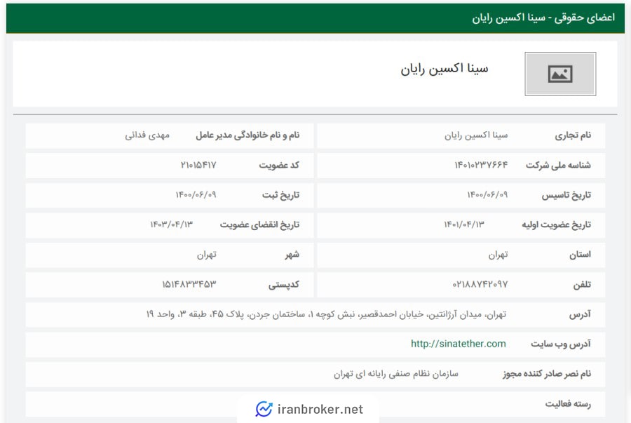 عضویت صرافی سینا تتر در سازمان نظام صنفی رایانهای