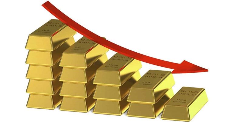 بزرگترین کاهش طلا از فوریه به دلیل اظهارات فدرال رزرو