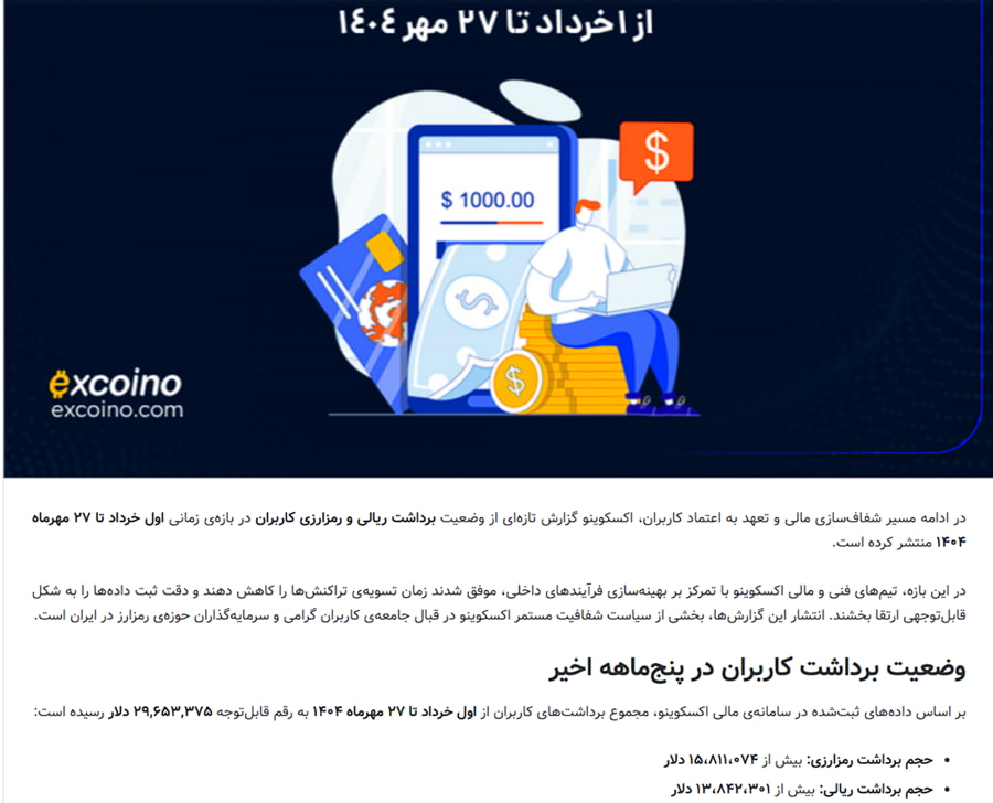 مشکل صرافی اکسکوینو