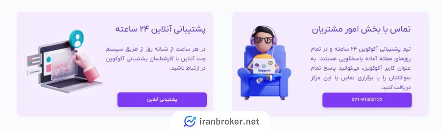 پشتیبانی صرافی آکوکوین