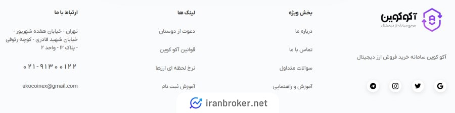 نشانی دفتر صرافی آکوکوین