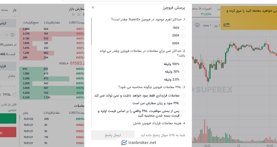 پرسشنامه معاملات فیوچرز صرافی سوپراکس