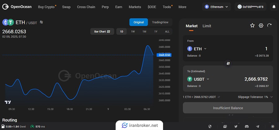 سواپ ارز دیجیتال در صرافی اوپن اوشن