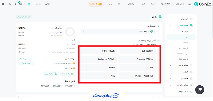 واریز تتر در کوینکس