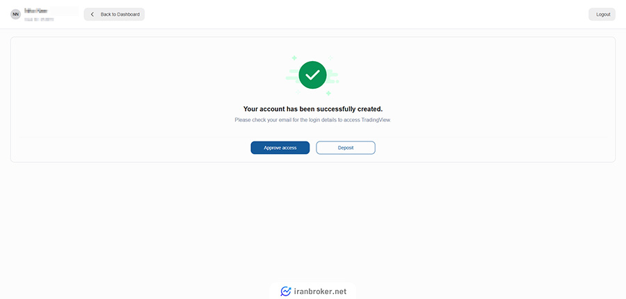 تایید اتصال حساب در تریدینگ ویو در بروکر اوپو فایننس