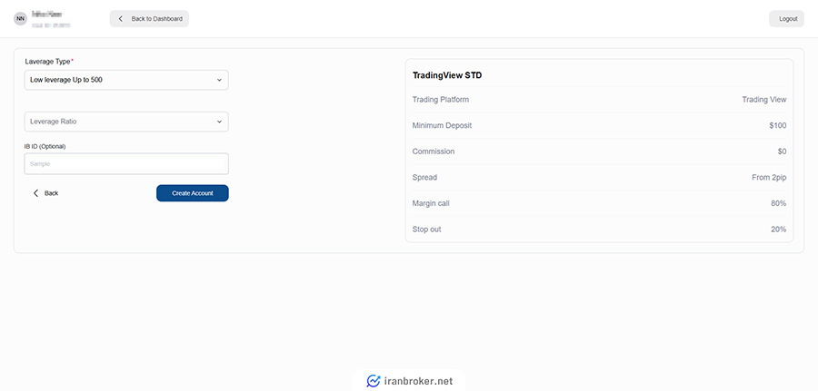 جزئیات حساب در بروکر اوپو فایننس