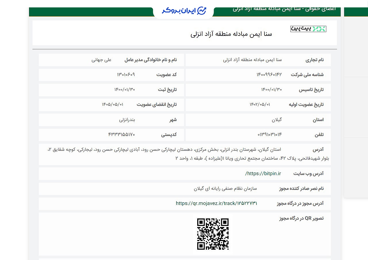 عضویت بیت پین در سازمان نصر