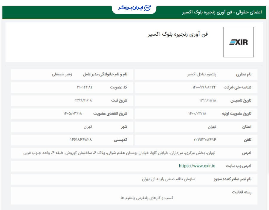 عضویت اکسیر در سازمان نصر