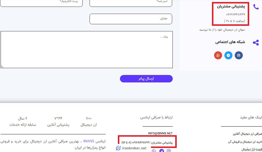 زمان پاسخ‌گویی پشتیبانی تلفنی اینانس
