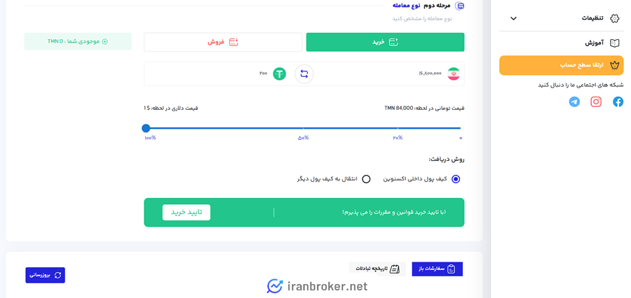 خرید تتر از صرافی ایکس نوین