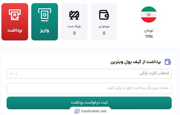 برداشت ریالی صرافی ویترین کارت