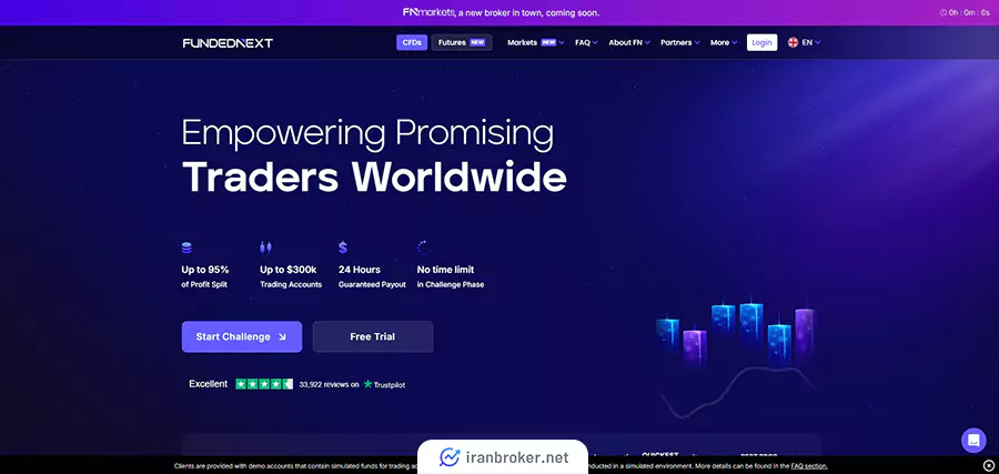 صفحه اصلی پراپ funded next