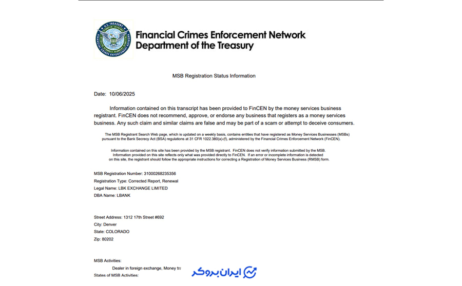 مجوز ال بانک در آمریکا