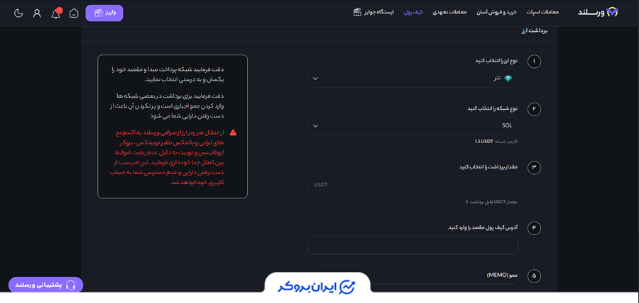 برداشت ارز در ورسلند