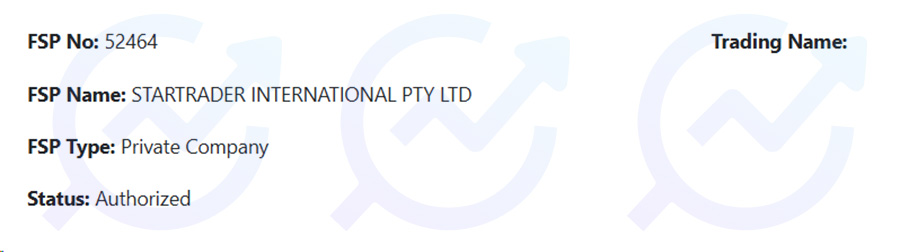 مجوز آفریقای جنوبی بروکر استارتریدر