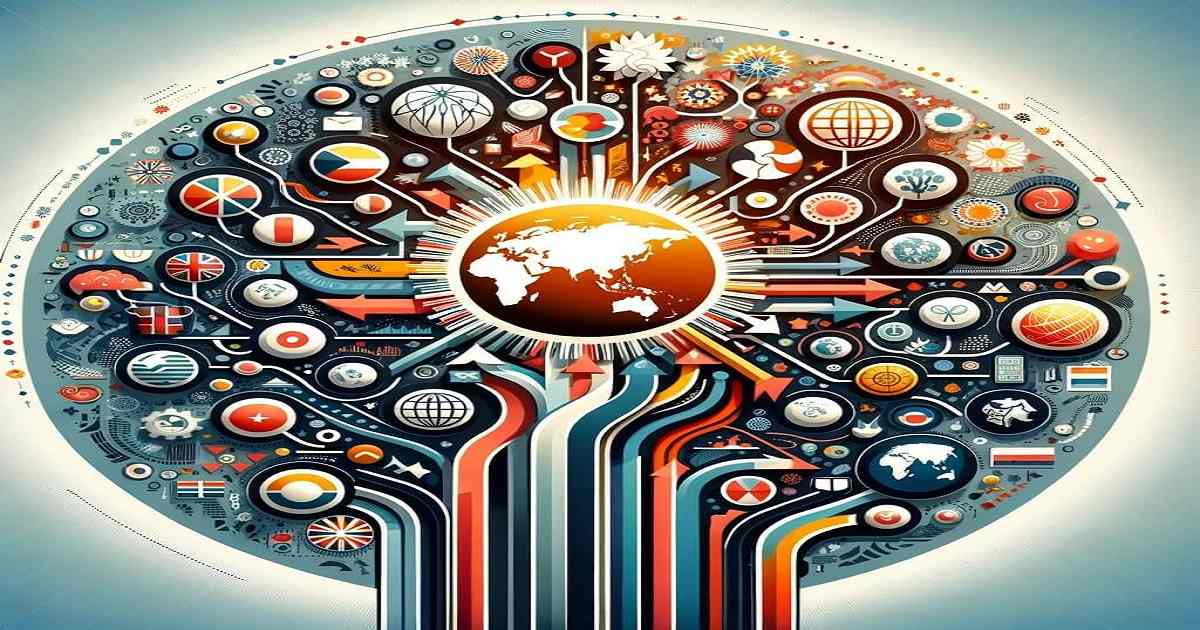DALL·E 2023 12 15 20.09.17 A refined image for the article Breaking 14 more countries lined up to join BRICS without any text. Focus on visual symbols representing the conce 1