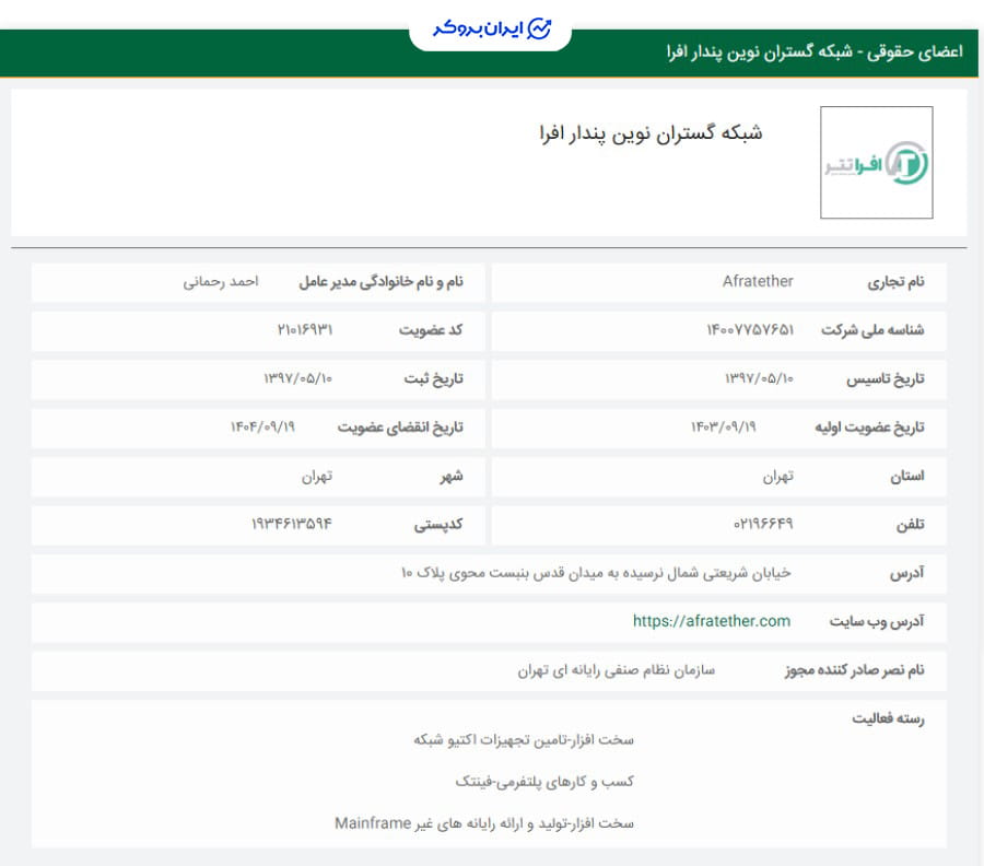 عضویت افراتتر در سازمان نصر