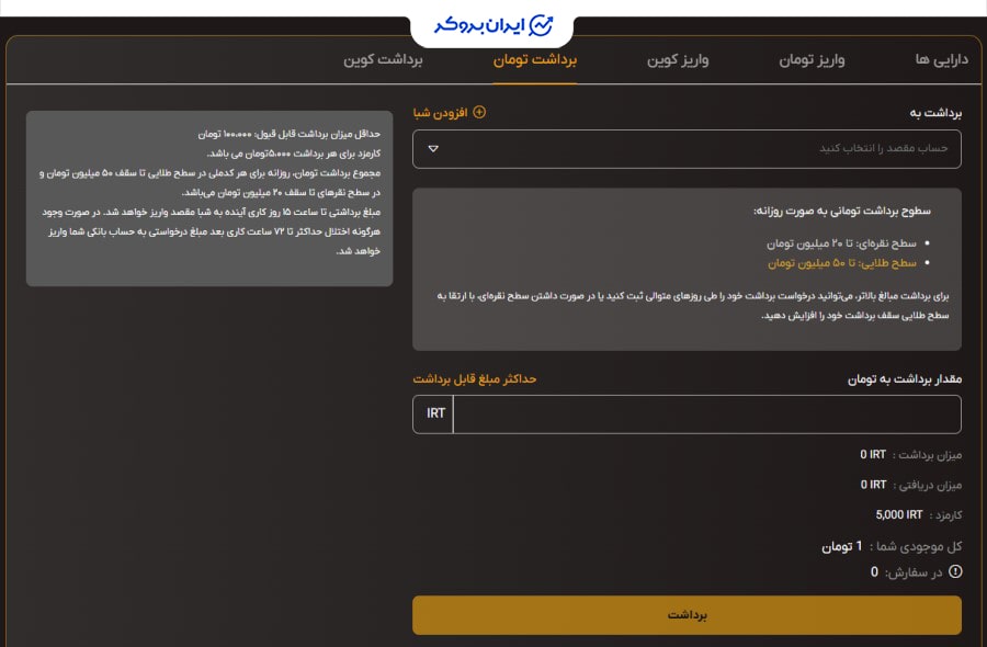 برداشت ریالی در بیت ایمن