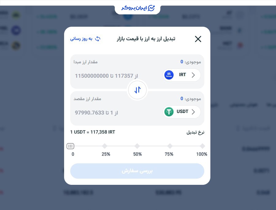 تبدیل سریع در صرافی اتراکس