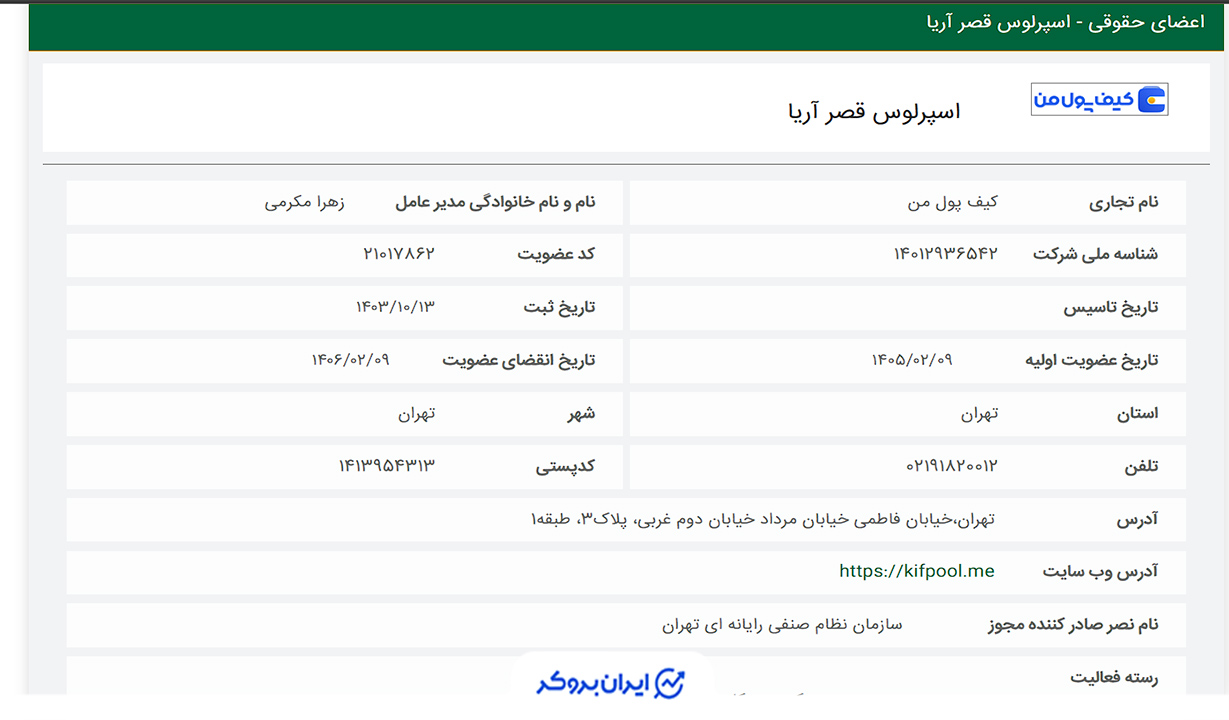 کیف پول من در نظام صنفی رایانه ای