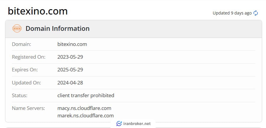 دامنه اینترنتی سایت بیتکسینو در who is