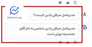 مدیرعامل صرافی پادین