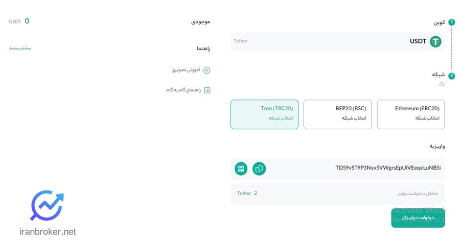 واریز ارز دیجیتال به صرافی اکسران