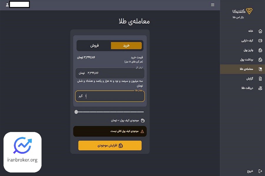 معامله طلا در گلدیکا