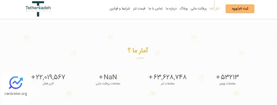 آمار تعداد کاربران صرافی تترکده