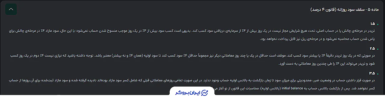 سقف سود روزانه و قانون 4 درصد