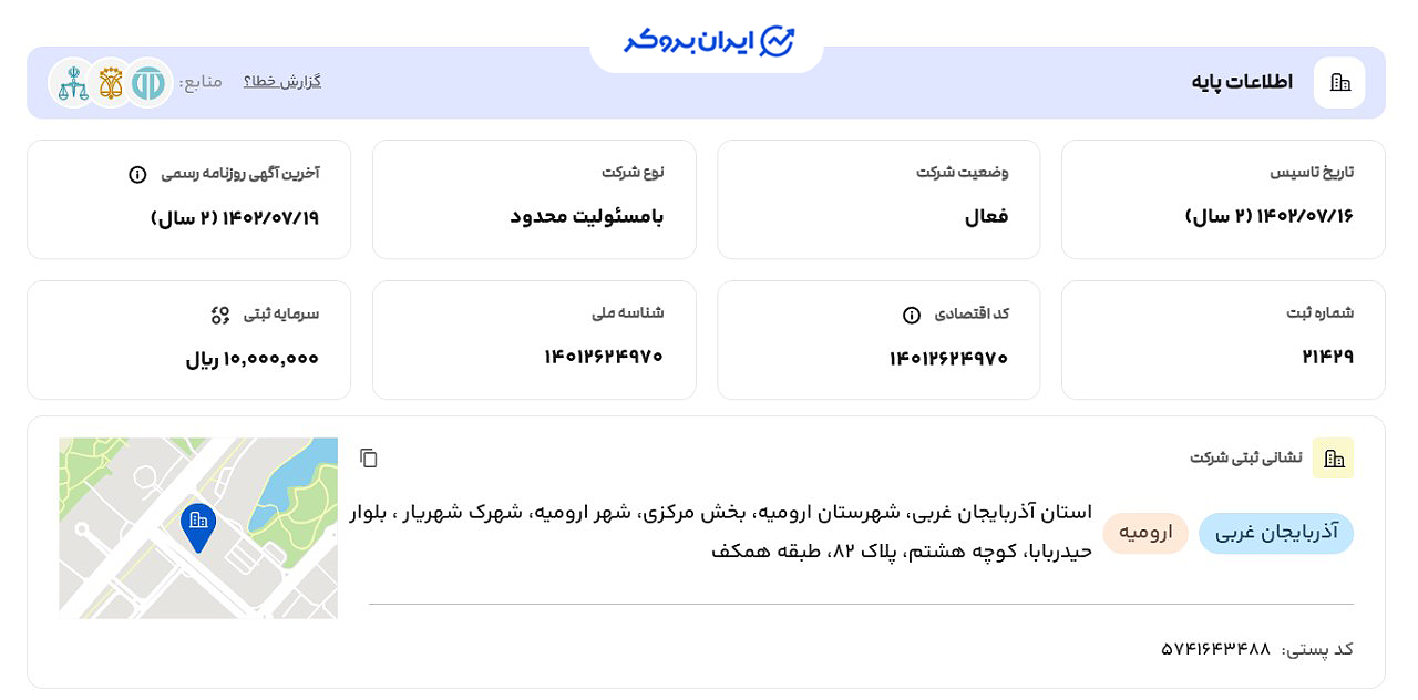 نشانی دفتر پی فا 24