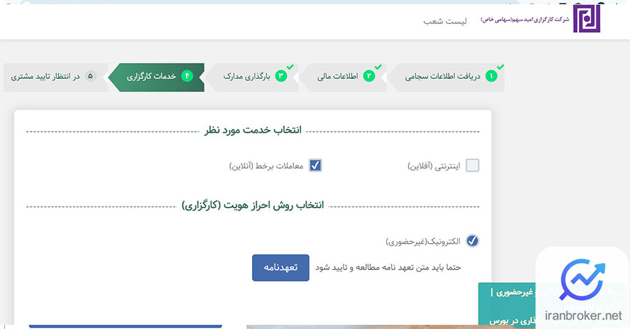 صفحه ثبت نام کارگزاری امید سهم 2