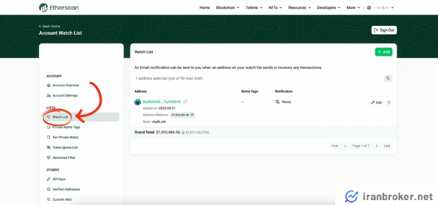 ردیابی آدرسها در Etherscan
