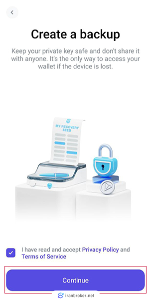 دریافت عبارت بازیابی در کیف پول تون هاب 