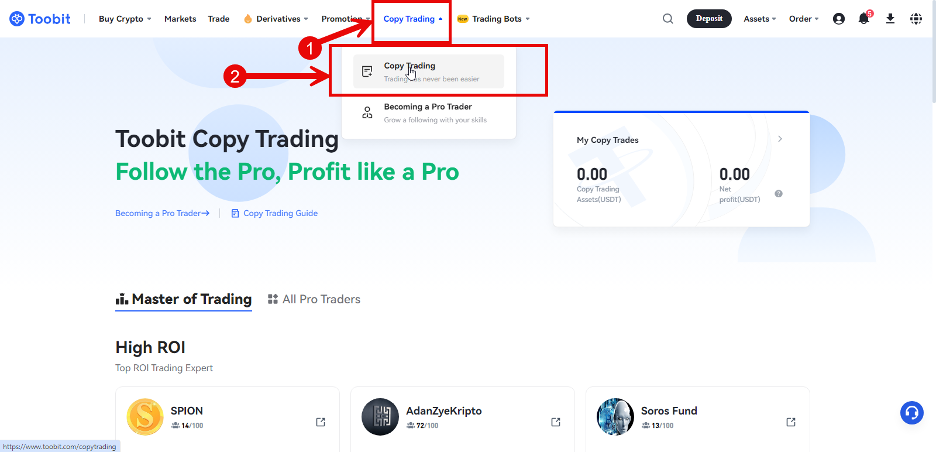 آموزش کپی ترید صرافی توبیت