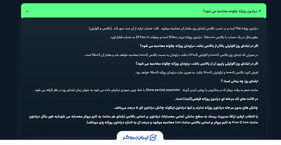دراودان روزانه در آریا اینوستور (Arya Investor)