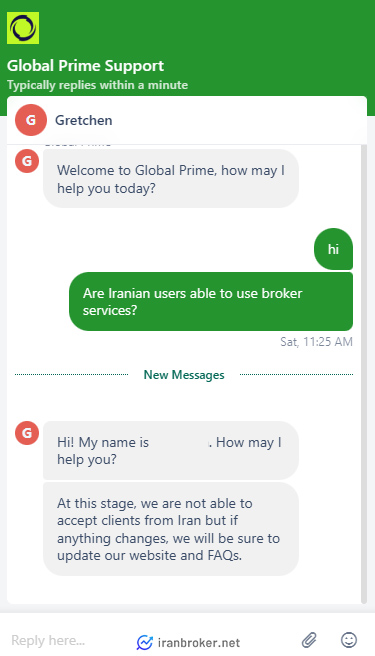 ارتباط با پشتیبانی بروکر گلوبال پرایم