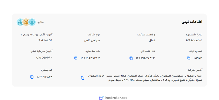 اطلاعات ثبتی شرکت مادر پینگی