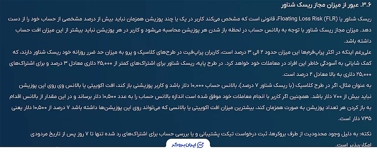 ریسک شناور در پراپ فیت اکس