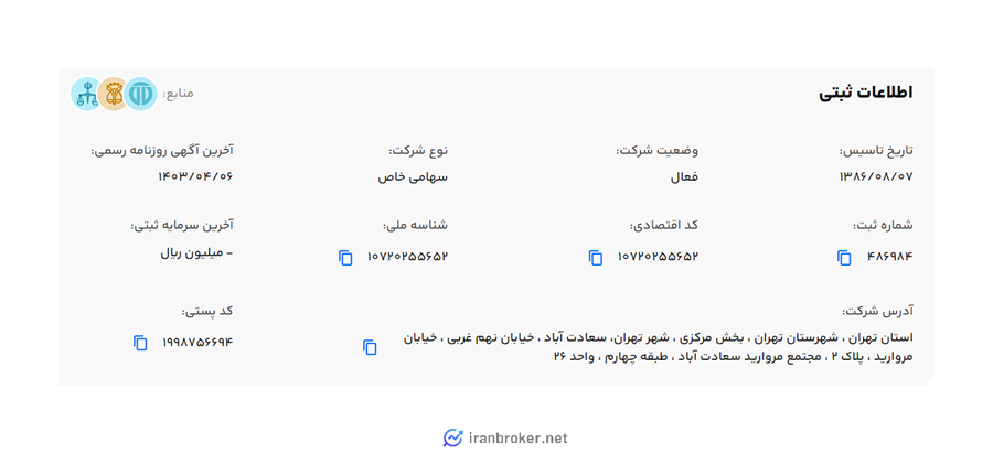 اطلاعات ثبتی صرافی آرکوین ایکس