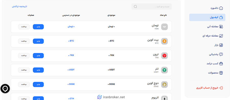 شارژ حساب در آساکوین