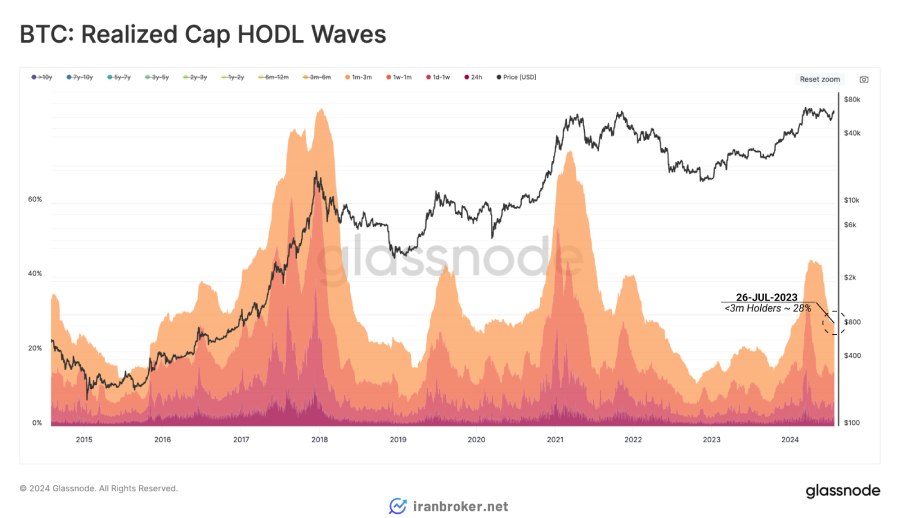 شاخص Realized Cap HODL Wave بیت کوین